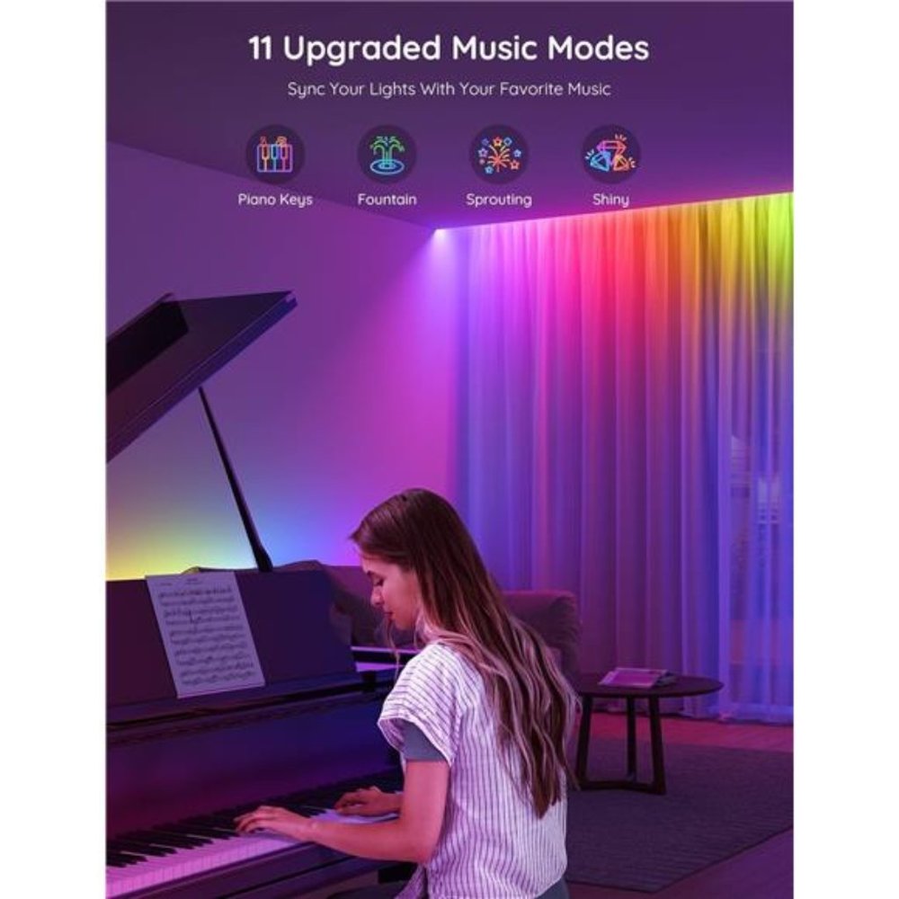 65.6ft RGBIC LED Strip Lights,Color Changing LEDStrips,App Control via Bluetooth - Picture 5 of 6